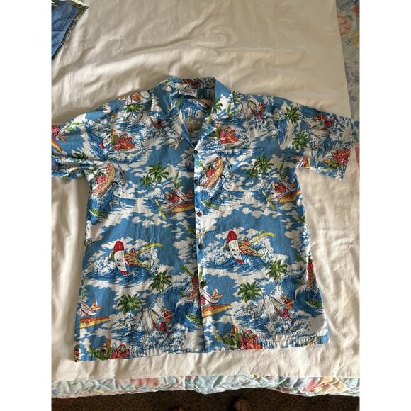 Pacific Legend Hawaiian Shirt Mens Size L Made In Hawaii Cotton Blue Water - Picture 9 of 14